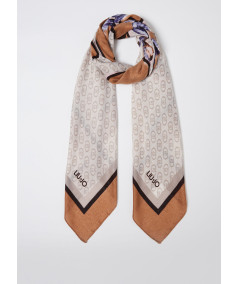 Foulard con stampa floreale e logo Liu Jo