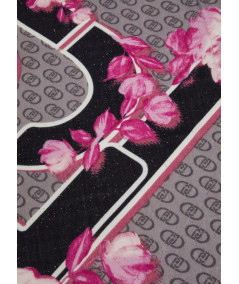 Foulard con stampa floreale e logo Liu Jo