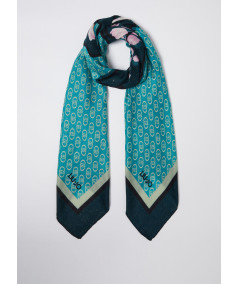 Foulard con stampa floreale e logo Liu Jo