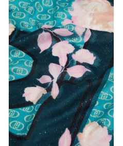 Foulard con stampa floreale e logo Liu Jo