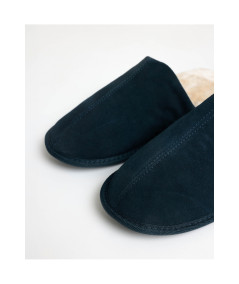 ADMAS Pantofole da uomo in pelle scamosciata blu scuro