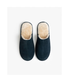ADMAS Pantofole da uomo in pelle scamosciata blu scuro