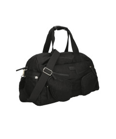 Borsa Weekend nera in tessuto jacquard a motivo monogram LIU JO