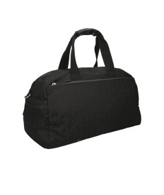 Borsa Weekend nera in tessuto jacquard a motivo monogram LIU JO