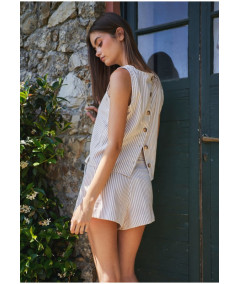 TOP SMANICATO A RIGHE MISTO COTONE LOKITA