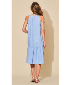 ABITO MIDI IN MISTO LINO COTONE