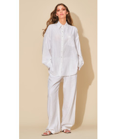 PANTALONE LUNGO OVER IN LINO E COTONE
