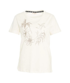 T-shirt con logo e strass