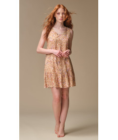 CANOTTA ESTIVA FANTASIA ZEBRATA BEIGE CON FIORI