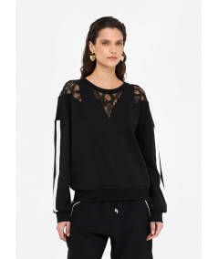 Felpa Liu Jo in cotone con pizzo