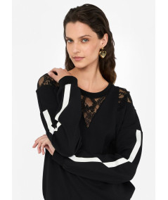 Felpa Liu Jo in cotone con pizzo