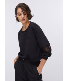 Felpa Liu Jo  con inserti in pizzo