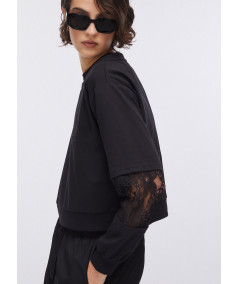 Felpa Liu Jo  con inserti in pizzo