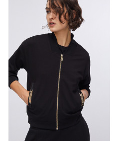 Felpa Liu jo con zip e dettagli chain