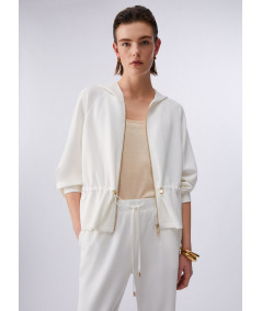 Felpa Liu Jo in scuba con zip e cappuccio