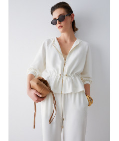 Felpa Liu Jo in scuba con zip e cappuccio