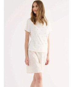 T-shirt Verdissima con Perle